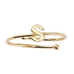 Schmuckladen Ring mit Buchstabe "S"^ Vergoldete Ringe|Buchstabenringe