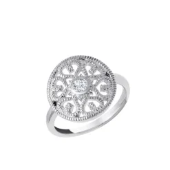 Schmuckladen Ring Ornament mit Zirkonia - 925 Sterlingsilber^ Vergoldete Ringe|Silberringe