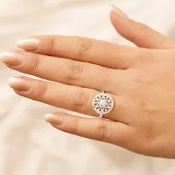 Schmuckladen Ring Ornament mit Zirkonia - 925 Sterlingsilber^ Vergoldete Ringe|Silberringe