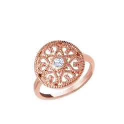 Schmuckladen Ring Ornament mit Zirkonia - 925 Sterlingsilber^ Vergoldete Ringe|Silberringe