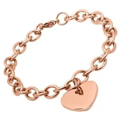 Schmuckladen Rosévergoldetes Armband aus Edelstahl mit Herz gravierbar^ Schmuck