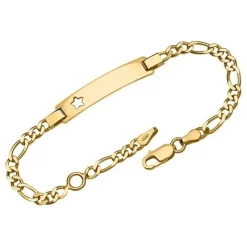Schmuckladen Sternarmband Figaro vergoldet gravierbar^ Armbänder Mit Gravur|Armbänder Mit Gravur