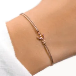 Schmuckladen Stoffarmband Anker - 925 Sterlingsilber^ Valentinstag|Stoffarmbänder