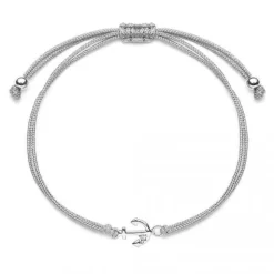 Schmuckladen Stoffarmband Anker - 925 Sterlingsilber^ Valentinstag|Stoffarmbänder