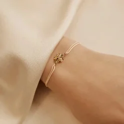 Schmuckladen Stoffarmband Blume - 925 Sterlingsilber^ Valentinstag|Stoffarmbänder