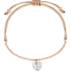 Schmuckladen Stoffarmband Crystal Love mit Zirkonia - 925 Sterlingsilber^ Valentinstag|Stoffarmbänder