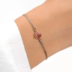 Schmuckladen Stoffarmband Desert Rose - 925 Sterlingsilber^ Stoffarmbänder|Schmuck