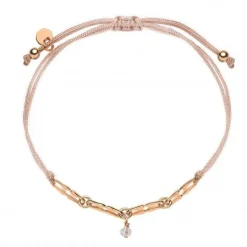 Schmuckladen Stoffarmband Dreamy Elegance mit Glasperle - 925 Sterlingsilber^ Stoffarmbänder|Schmuck
