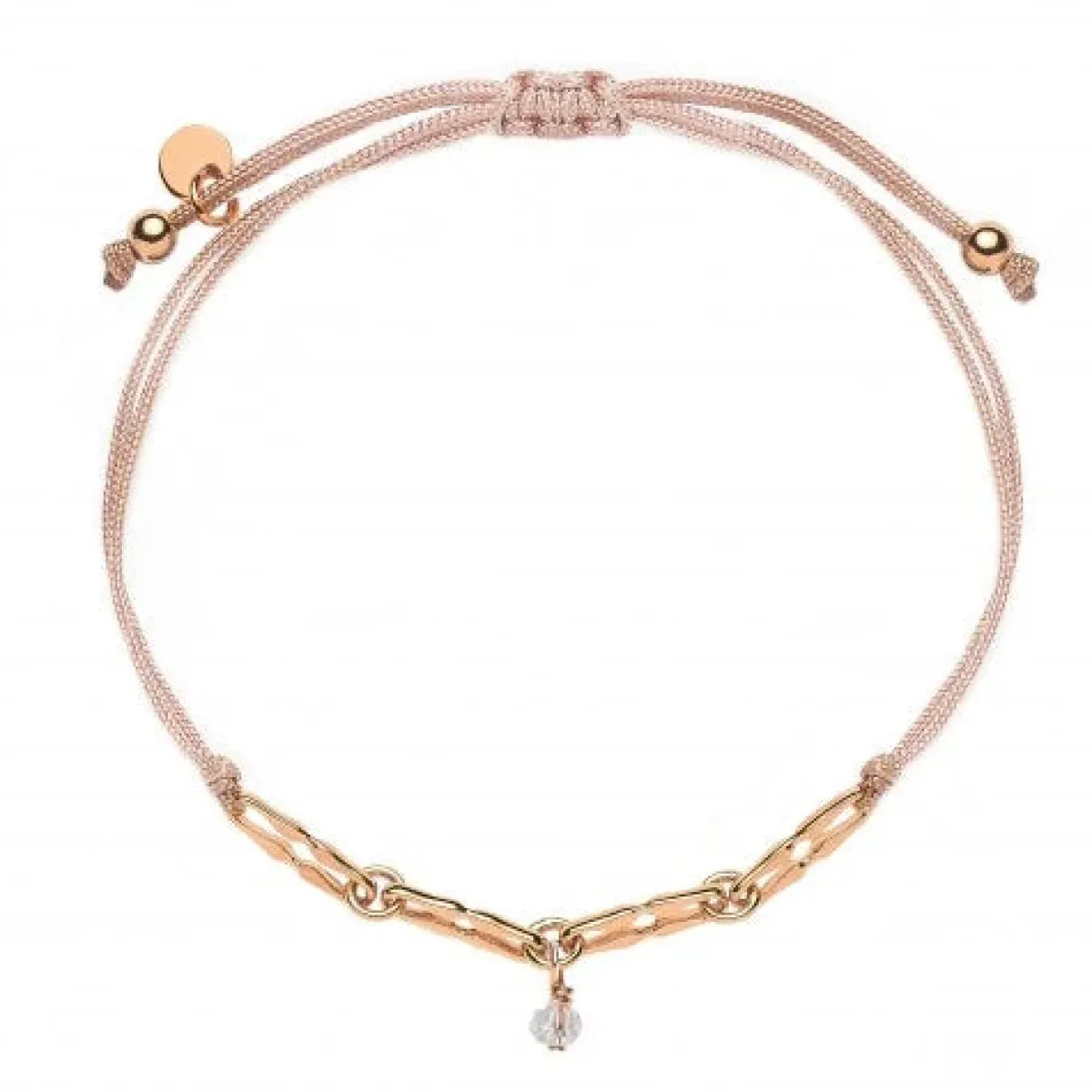 Schmuckladen Stoffarmband Dreamy Elegance mit Glasperle - 925 Sterlingsilber^ Stoffarmbänder|Schmuck
