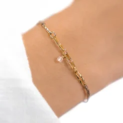 Schmuckladen Stoffarmband Dreamy Elegance mit Glasperle - 925 Sterlingsilber^ Stoffarmbänder|Schmuck