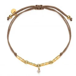 Schmuckladen Stoffarmband Dreamy Elegance mit Glasperle - 925 Sterlingsilber^ Stoffarmbänder|Schmuck
