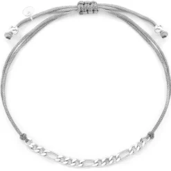 Schmuckladen Stoffarmband Figaro - 925 Sterlingsilber^ Stoffarmbänder|Schmuck