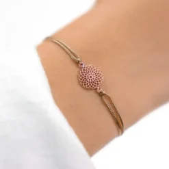 Schmuckladen Stoffarmband Floral Love - 925 Sterlingsilber^ Stoffarmbänder|Schmuck