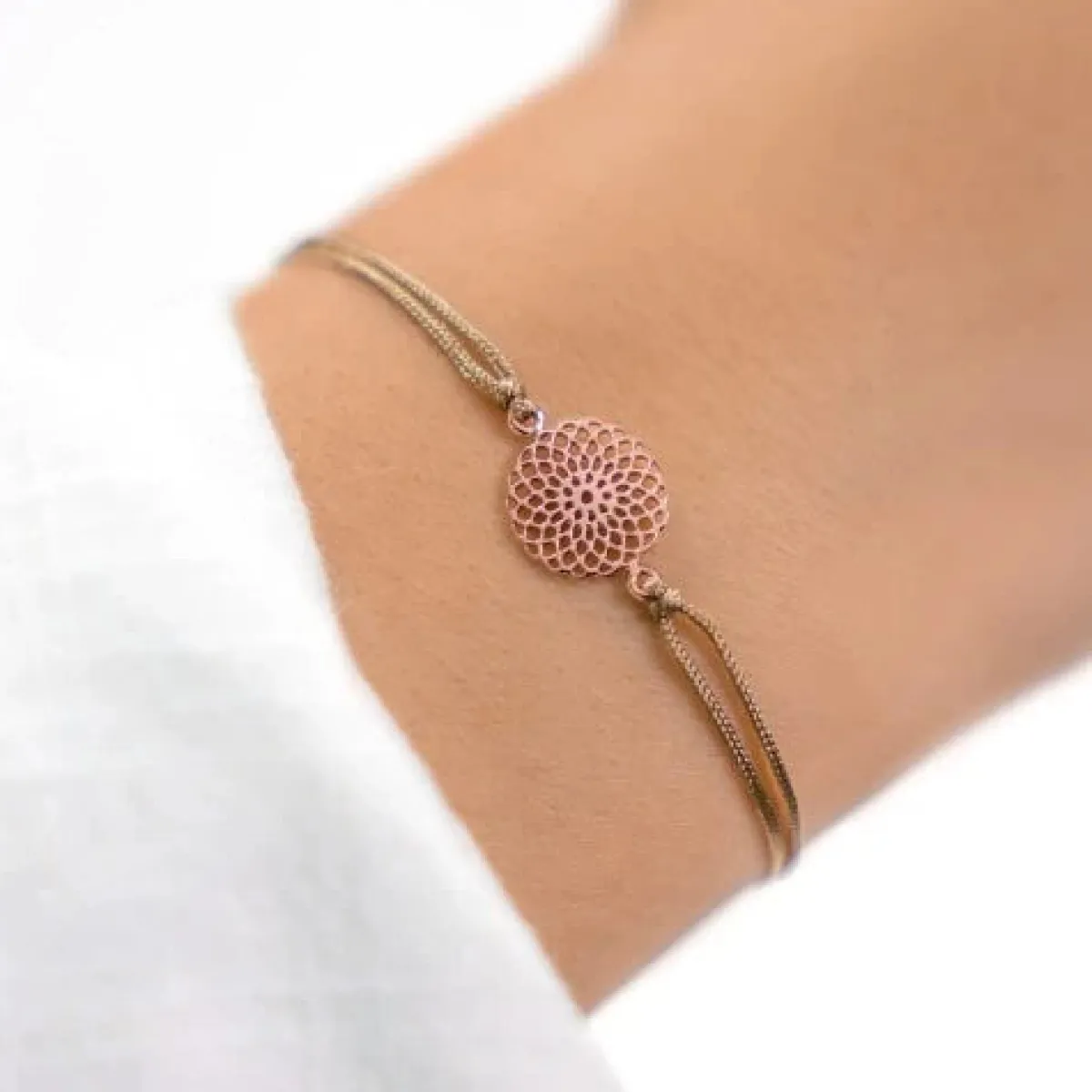Schmuckladen Stoffarmband Floral Love - 925 Sterlingsilber^ Stoffarmbänder|Schmuck