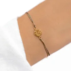 Schmuckladen Stoffarmband Lotus - 925 Sterlingsilber^ Stoffarmbänder|Schmuck