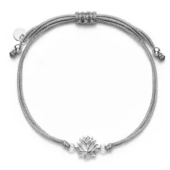 Schmuckladen Stoffarmband Lotus - 925 Sterlingsilber^ Stoffarmbänder|Schmuck