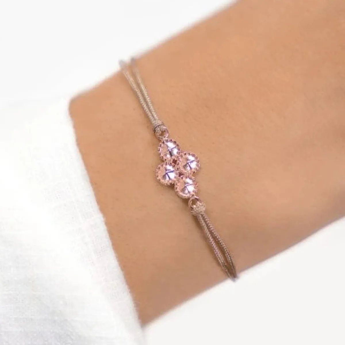 Schmuckladen Stoffarmband mit 925 Sterlingsilber^ Stoffarmbänder|Schmuck