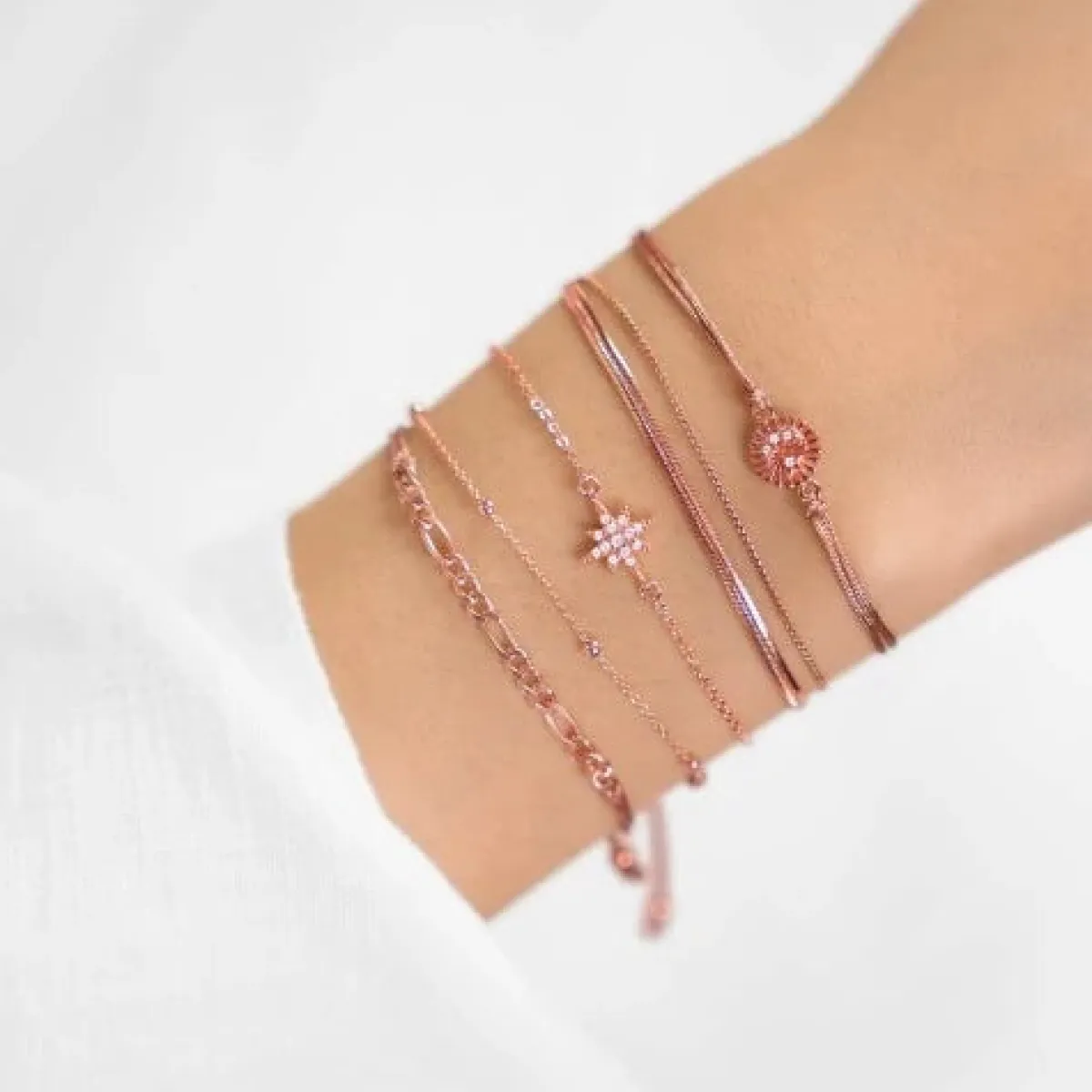 Schmuckladen Stoffarmband Night Sky mit Zirkonia - 925 Sterlingsilber^ Stoffarmbänder|Schmuck
