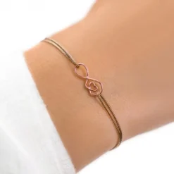 Schmuckladen Stoffarmband "für immer Liebe" - 925 Sterlingsilber^ Muttertag|Valentinstag