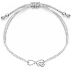 Schmuckladen Stoffarmband "für immer Liebe" - 925 Sterlingsilber^ Muttertag|Valentinstag