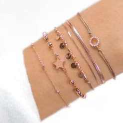 Schmuckladen Stoffarmband Sparkling Circle mit Zirkonia - 925 Sterlingsilber^ Muttertag|Valentinstag