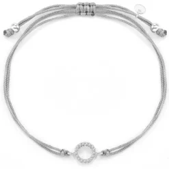 Schmuckladen Stoffarmband Sparkling Circle mit Zirkonia - 925 Sterlingsilber^ Muttertag|Valentinstag