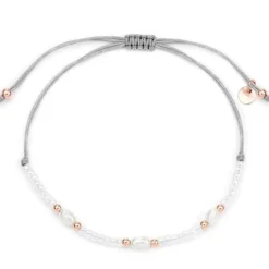 Schmuckladen Stoffarmband Vibrant - 925 Sterlingsilber^ Stoffarmbänder|Perlenarmbänder