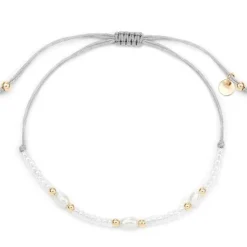 Schmuckladen Stoffarmband Vibrant - 925 Sterlingsilber^ Stoffarmbänder|Perlenarmbänder