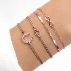Schmuckladen Stoffarmband Vierblättriges Kleeblatt - 925 Sterlingsilber^ Weihnachten|Schmuck