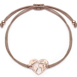 Schmuckladen Stoffarmband Weltenherz - 925 Sterlingsilber^ Valentinstag|Stoffarmbänder