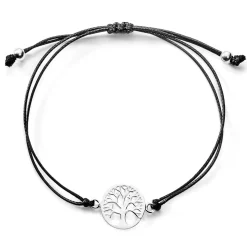 Schmuckladen Stoffbändchen Lebensbaum - 925 Sterlingsilber^ Stoffarmbänder|Schmuck