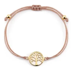 Schmuckladen Stoffbändchen Lebensbaum - 925 Sterlingsilber^ Stoffarmbänder|Schmuck