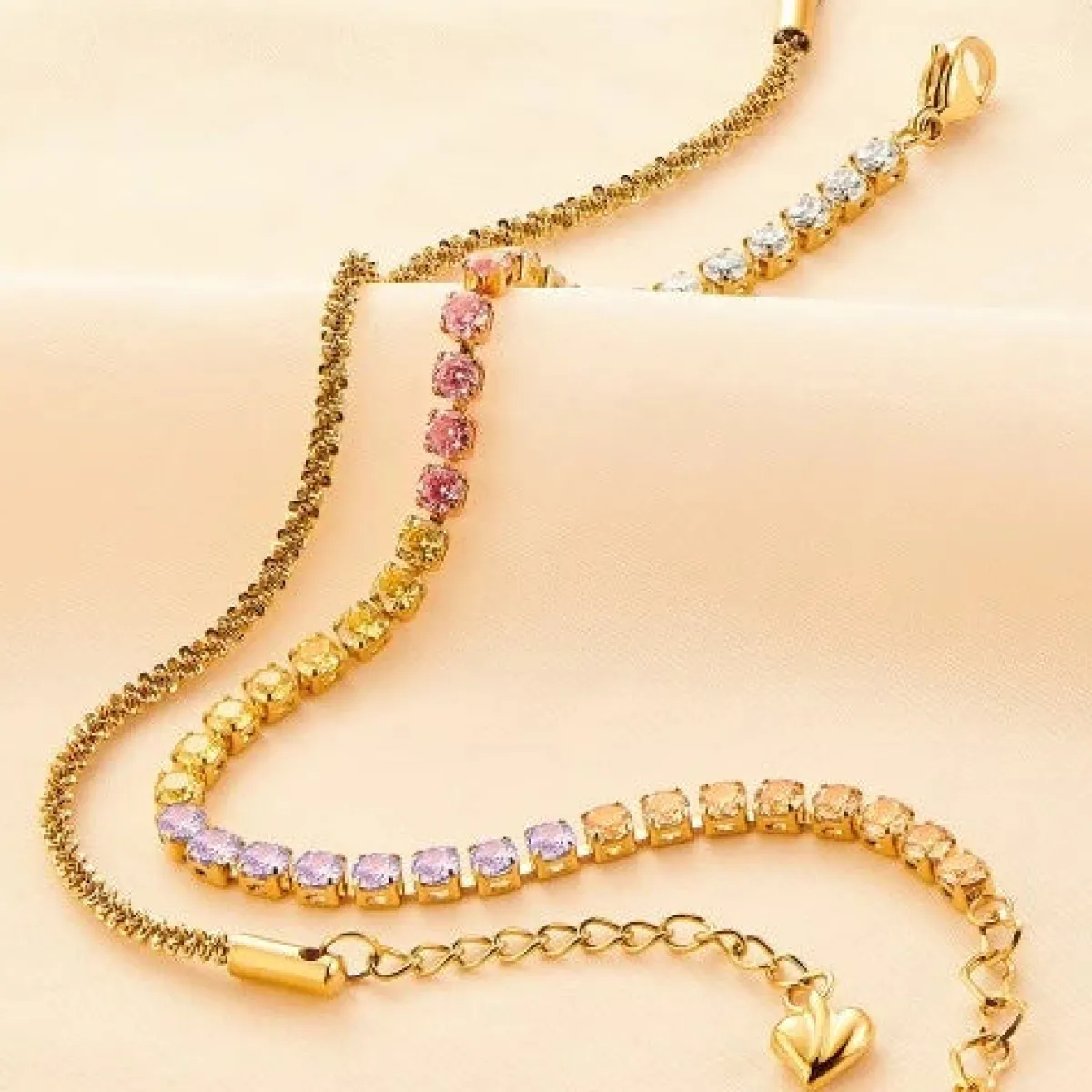 Schmuckladen Tennis-Armband Colorful mit Zirkonia^ Edelstahl Armbänder|Schmuck