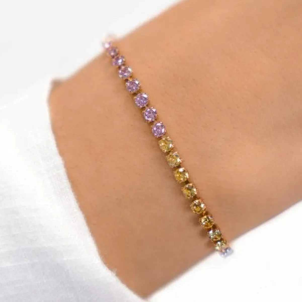 Schmuckladen Tennis-Armband Colorful mit Zirkonia^ Edelstahl Armbänder|Schmuck