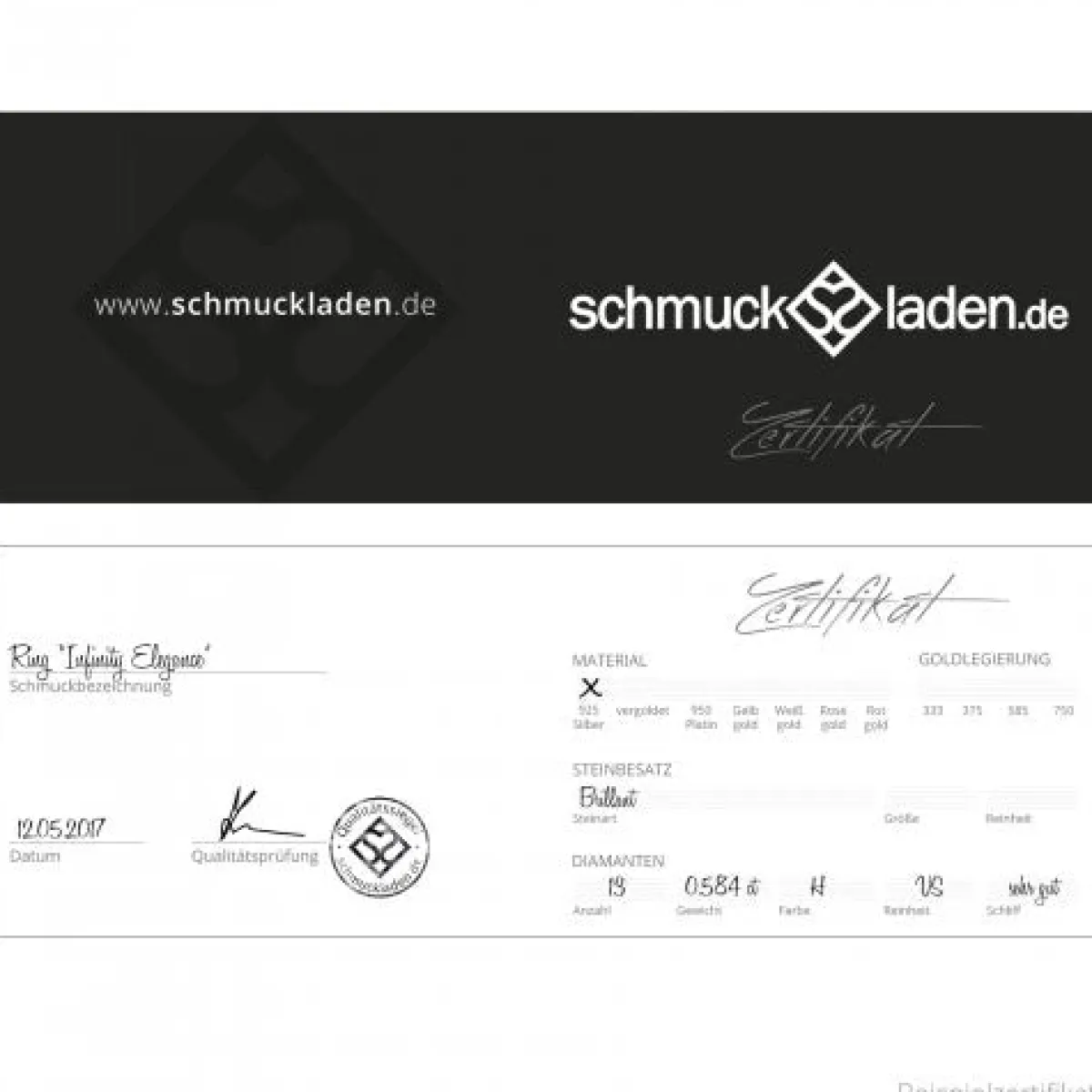 Schmuckladen Verlobungsring "Infinity Elegance" | 925 Sterlingsilber Rosegold vergo^ Goldringe|Verlobungsringe