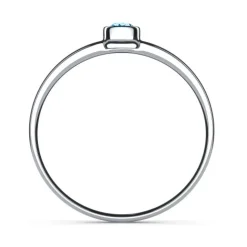 Schmuckladen Verlobungsring "Simple Diamond" mit Swarovski® Element Aquamarin | 925^ Verlobungsringe|Verlobung