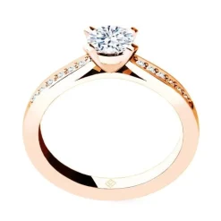 Schmuckladen Verlobungsring "Yes, I Do" | 925 Sterlingsilber Rosegold vergoldet^ Valentinstag|Verlobungsringe