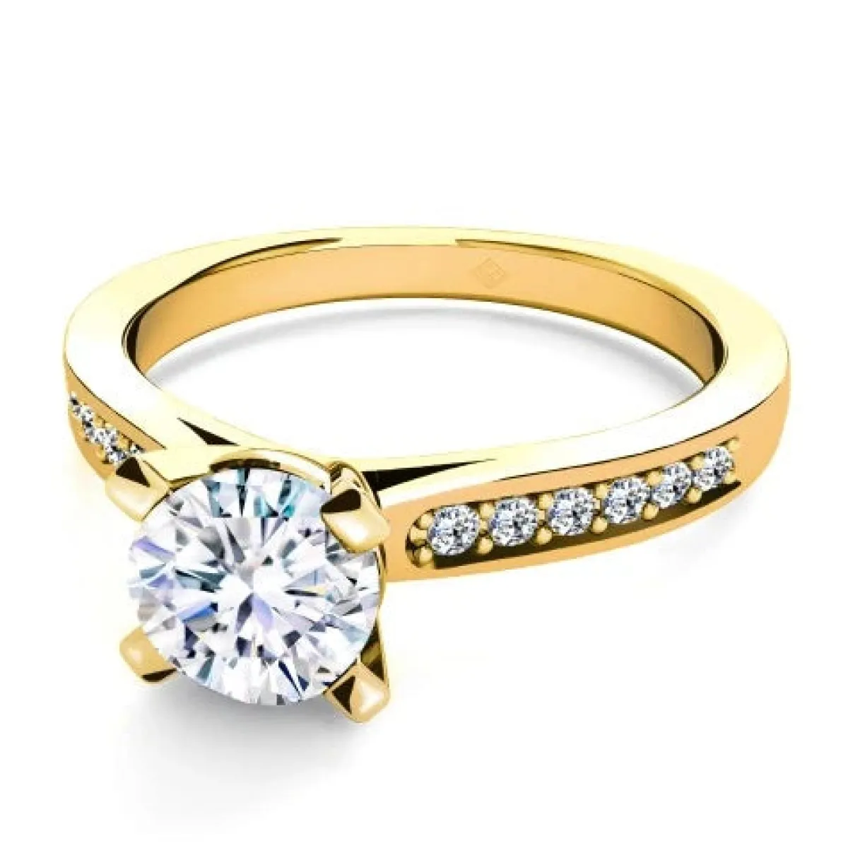 Schmuckladen Verlobungsring "Yes, I Do" | 925 Sterlingsilber Gelbgold vergoldet^ Valentinstag|Verlobungsringe