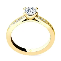Schmuckladen Verlobungsring "Yes, I Do" | 925 Sterlingsilber Gelbgold vergoldet^ Valentinstag|Verlobungsringe