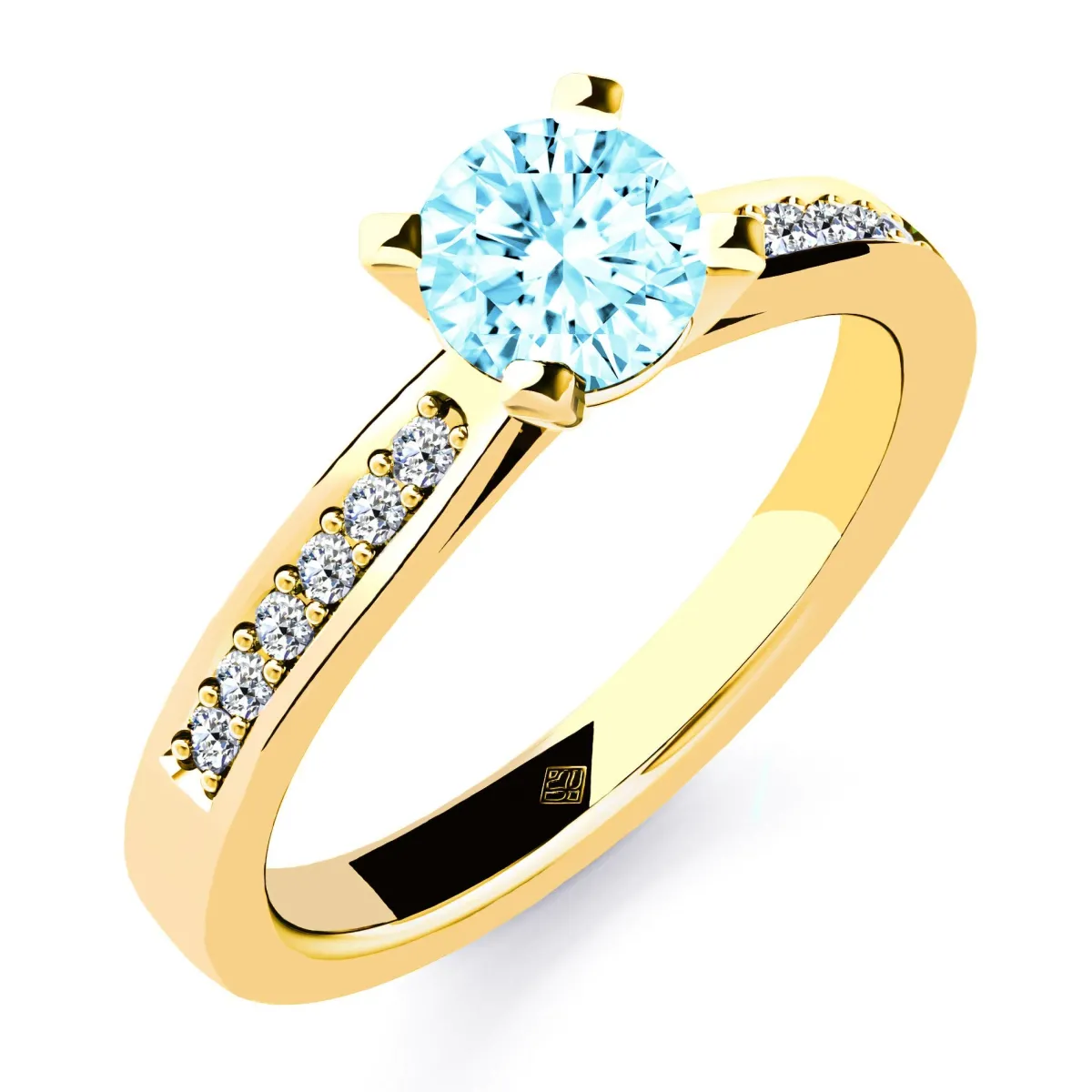 Schmuckladen Verlobungsring "Yes, I Do" | 925 Sterlingsilber Gelbgold vergoldet^ Valentinstag|Verlobungsringe