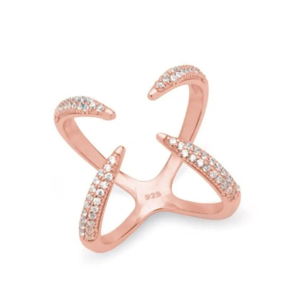 Schmuckladen Zirkoniabesetzter X-Ring^ Vergoldete Ringe|Schmuck